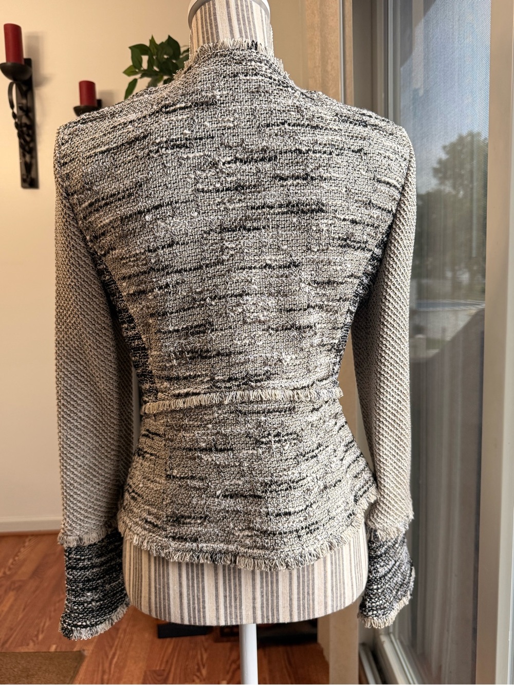 St. John Tweed-Inspired Fringe-Trim Knit Blazer - Picture 5 of 13